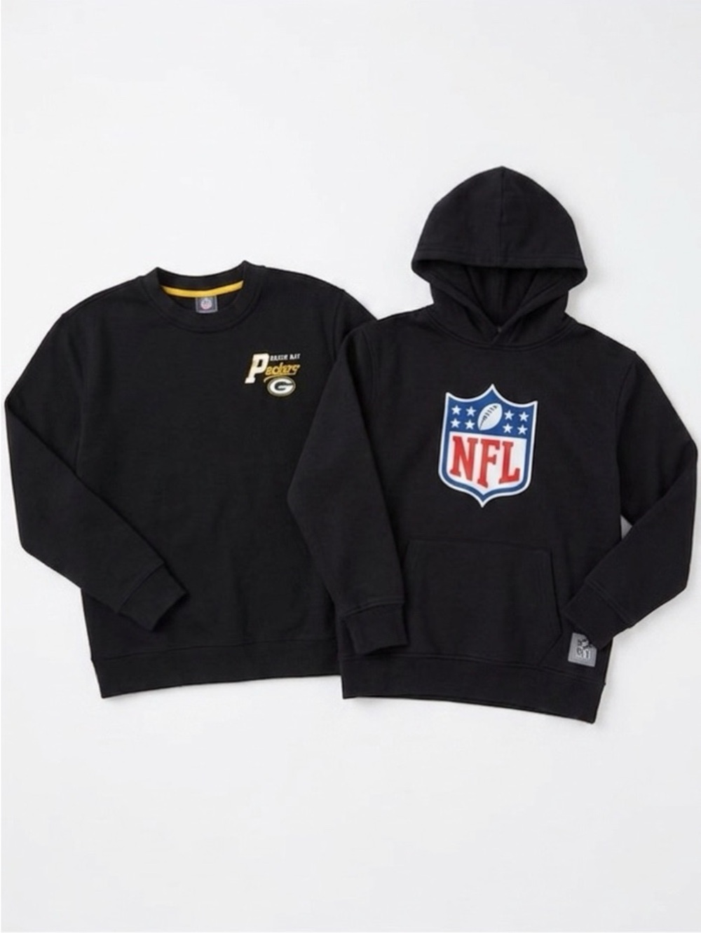 NFL and Packers Black Pullover Hoodie